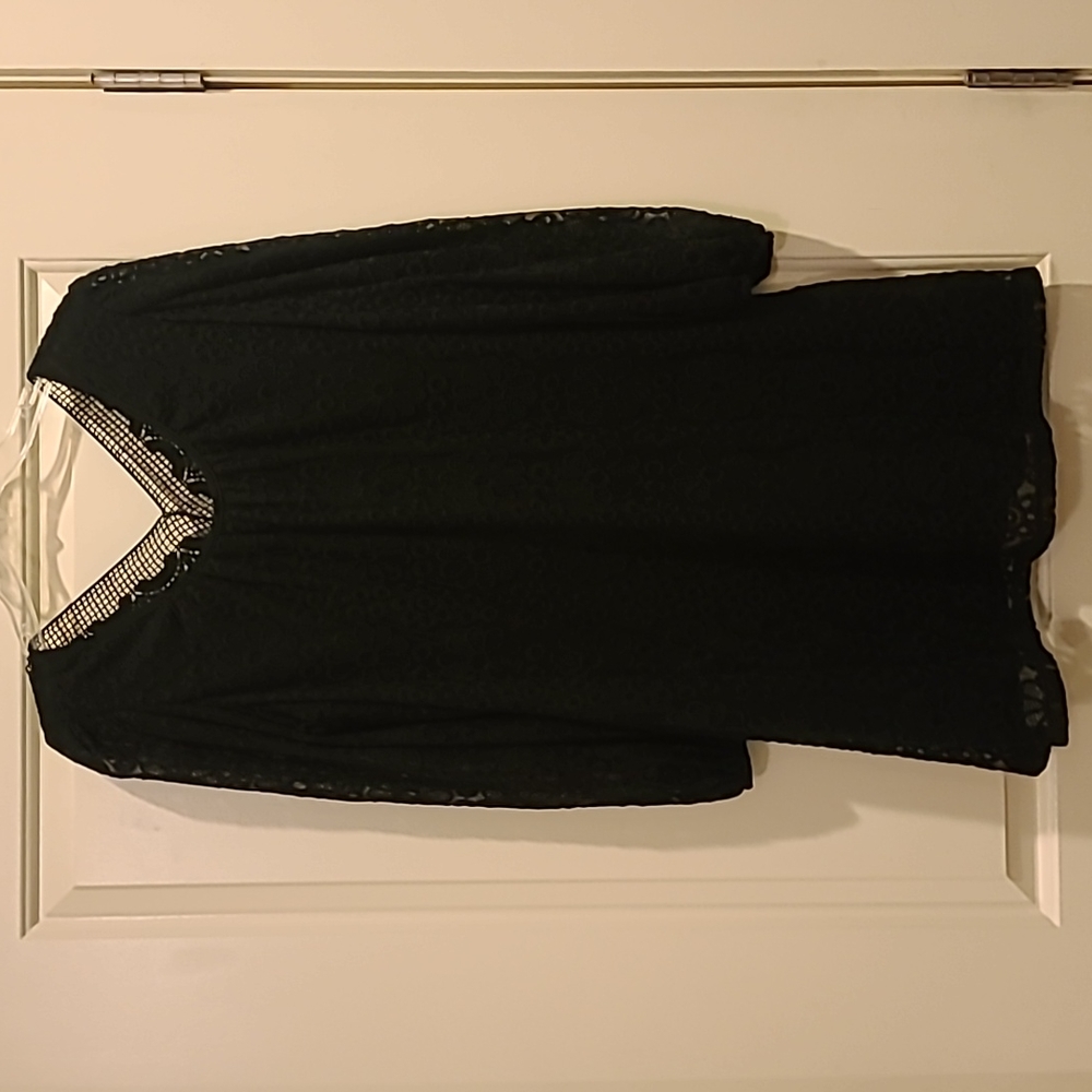 Voom by Joy Han ladies L black lace-overlay dress